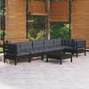Day and Night - Day and Night Garden Furniture 7 Pieces with Black Pine Wood Cushions