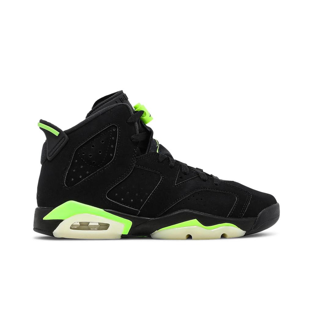 Air Jordan 6 Retro Grade School 'Electric Green' (Unisex) Black / Electric Green Kids' Basketball Shoes 384665 003
