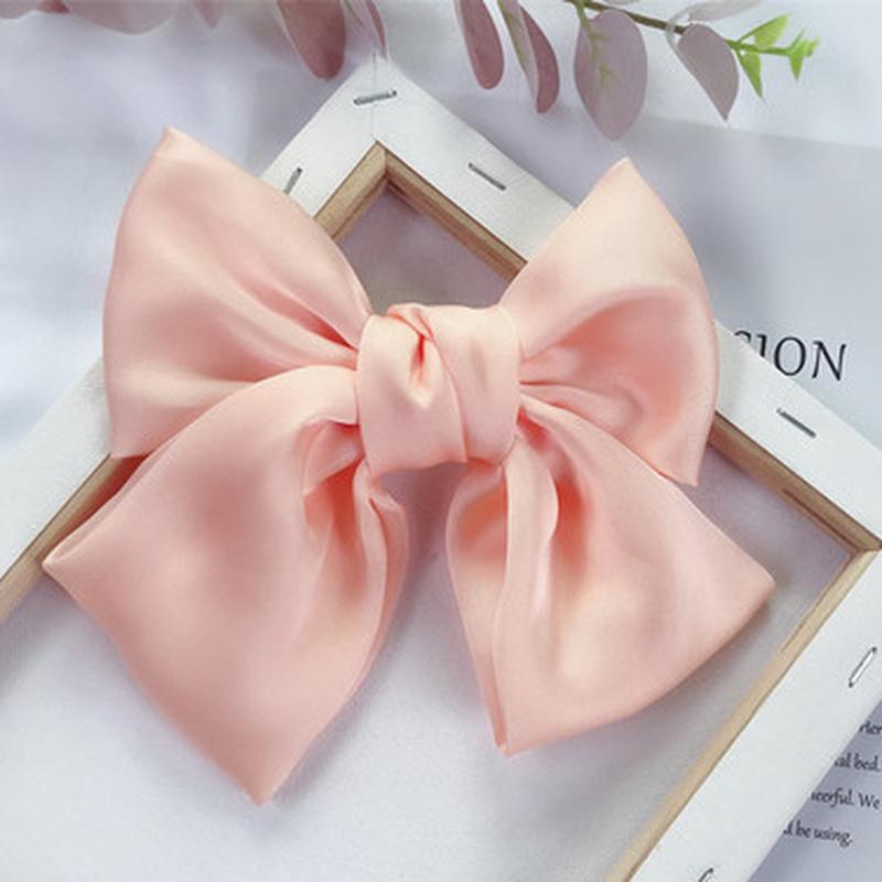 Scione модные ленты для волос с большим бантом, заколка для волос для женщин и девочек, атласная заколка, аксессуары для волос