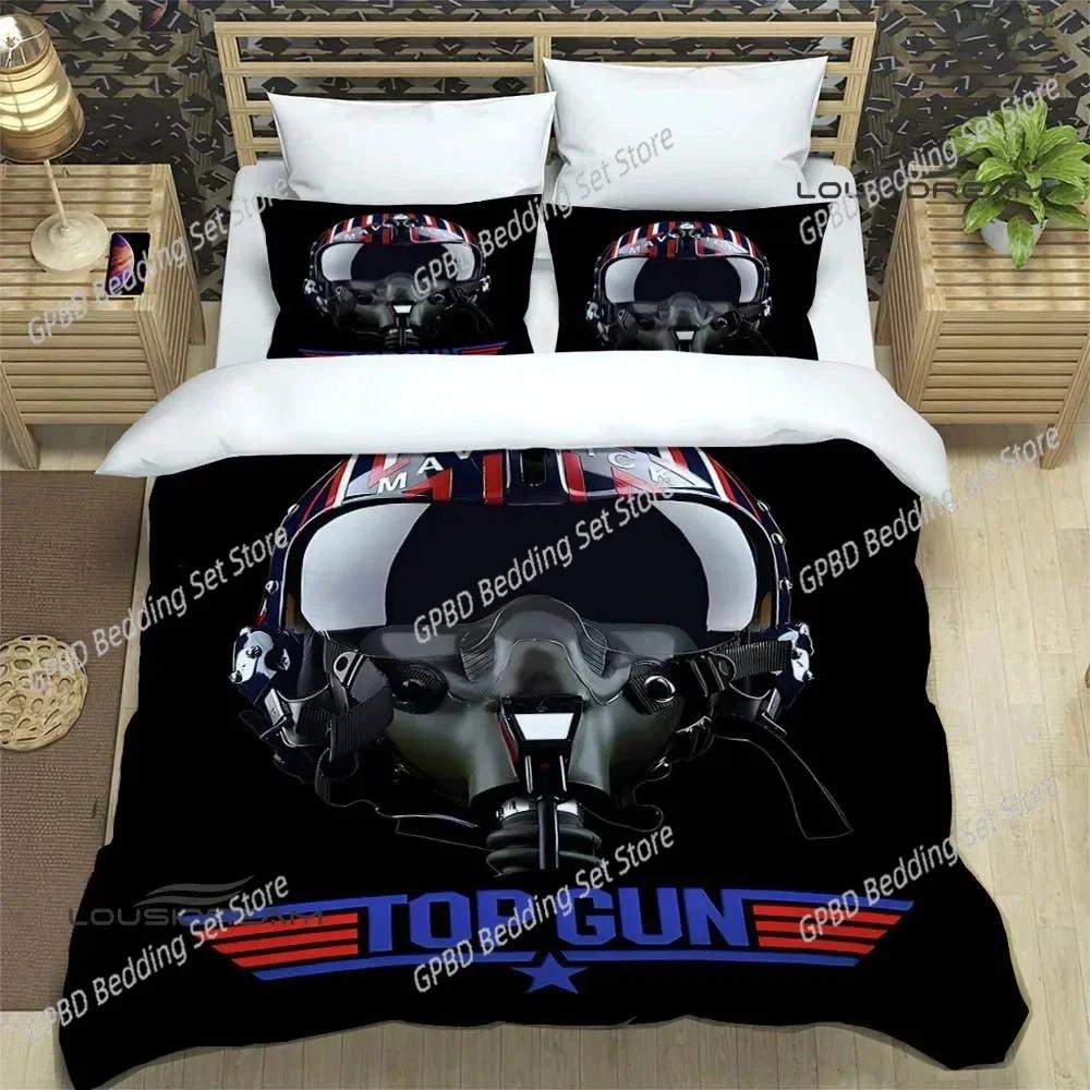 Movie Top Gun Printed Comfortable Duvet Quilt Cover Pillowcase Bedding Set Children Bedroom Decoration Home Textile