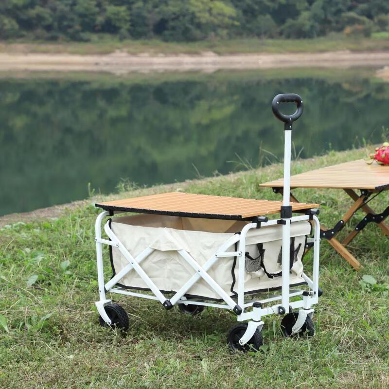 ZISIZ Compact Outdoor Camping Cart with Tabletop