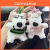 Adorable Cartoon Dog Plush Keychain Soft Pp Cotton Stuffed Animal Bag Charm
