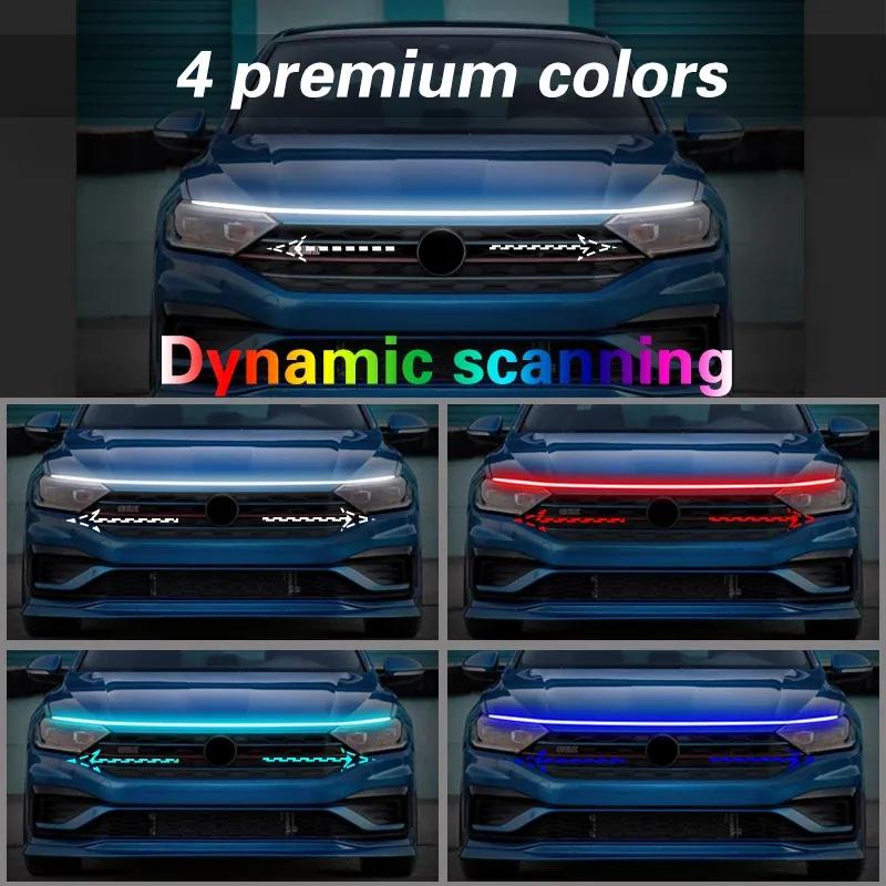 DRL For Great Wall Poer Pao 2019-2022 Universal Scan Starting LED Daytime Running Lights fog lamp Led Car Hood Lights Strip 1pcs