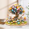 Easter Bunny Acrylic Ornament 2D Flat Print Colorful Eggs Tree Rabbit Ornament Desktop