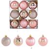 Christmas Ornaments Set 9 Pieces Hand Painted with Metallic Finish Suitable for Window Display and Holiday Home Decoration