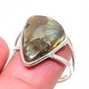 Лабрадорит Ручная работа Серебро 925 пробы Ювелирное кольцо Размер 9 f7O52