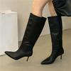 Eilyken Autumn Winter Street Style Thin High Heels Pointed Toe Women Knee High Boots Elegant Party Prom Ladies Shoes