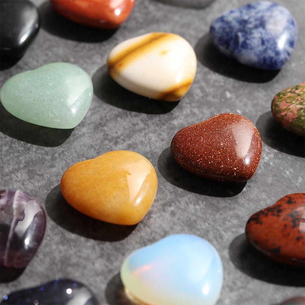 Ювелирные изделия ручной работы из минералов, натуральный кварц, драгоценные камни, кулон в форме сердца, кристалл чакры, лечебный камень