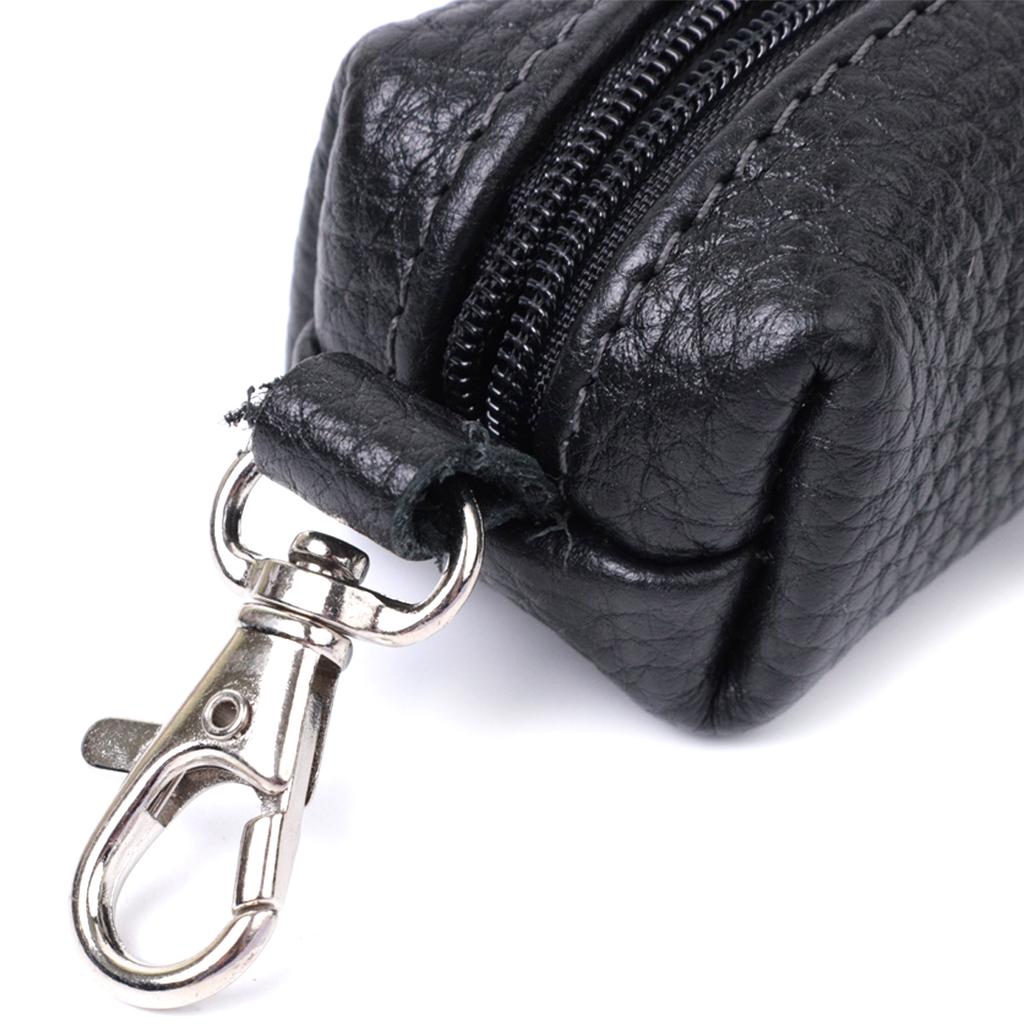 Вместительная ключница унисекс из натуральной кожи SHVIGEL Key Wallet 16227 Черная