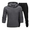 Мужские однотонные спортивные костюмы, осенне-зимний модный повседневный теплый спортивный костюм, спортивный мужской комплект толстовок с капюшоном