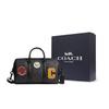 Coach Venturer 27 Сумка-бостон с принтом логотипа на молнии Мужская сумка через плечо Серо-черная CY821-QBA5F
