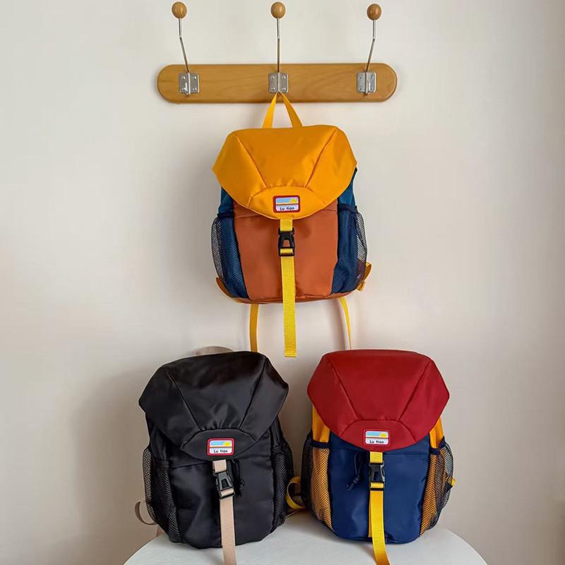 Backpack Kids Koreanstyle Colorblock  Student Bag Travel Backpack School