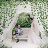 100/2M Artificial Plant Green Ivy Leaf Garland Creeper Hanging Vine Home Outdoor Garden Decoration Wedding Party DIY Fake Leaves