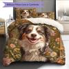 Australian Shepherd dog Pattern Bedding Home Decoration Birthday Gift (1 * duvet cover + 2 * pillowcase, without core)