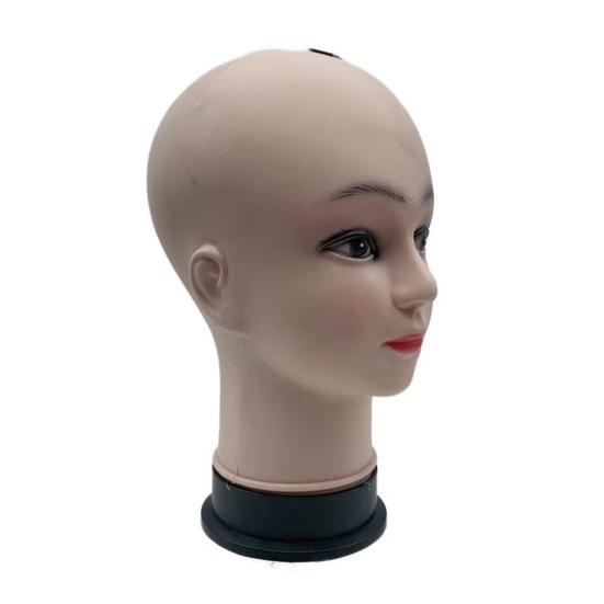 Bald Female Mannequin Head Professional Cosmetology for Wig Making Display Wigs Eyeglasses Hats Salon DIY Painting Display Holder