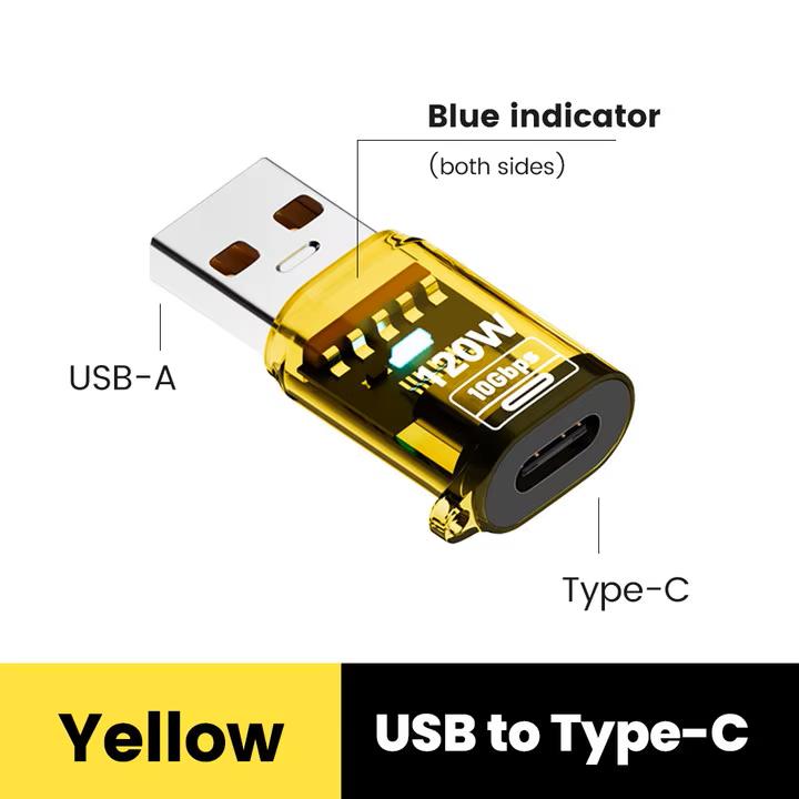 OTG-адаптер Type C на USB A мощностью 120 Вт, адаптер USB 3.2 на Type C (мама), подходит для iPhone 15, 16, Macbook, iPad, поддерживает быструю зарядку