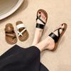Французский комплект стильных тапочек с носками для женщин, которые можно носить летом 2024 года, новые туфли для отдыха на море, ретро-тапочки