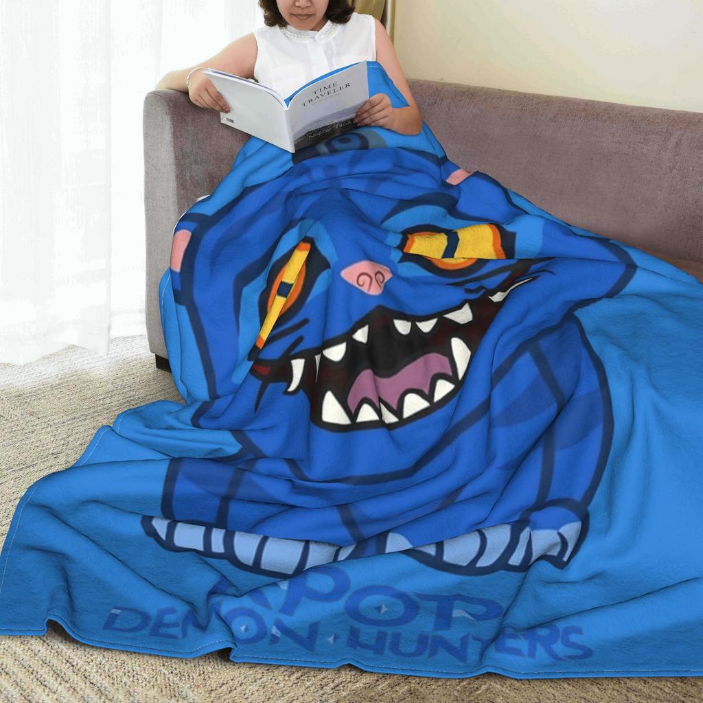 Crouching Tiger, Hidden Bird, Kpop Demon Hunters Flannel Blanket Winter Soft Durable Throws for Students Decor Sofa Bed Cover