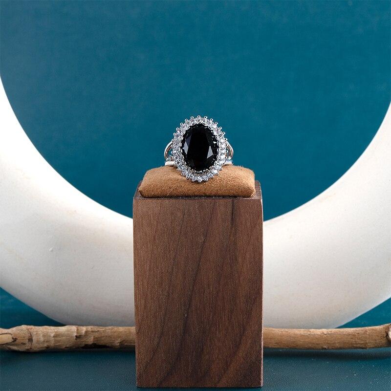 POMOiii Роскошные цветочные овальные женские кольца синей серии с камнем, простые аксессуары, обручальное кольцо для женщин, ювелирные изделия