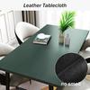 Прямоугольная кожаная скатерть, скатерть, которую можно протирать, большая накладка-протектор для обеденного стола из искусственной кожи, водонепроницаемая, маслостойкая, термостойкая, виниловая, на резинке