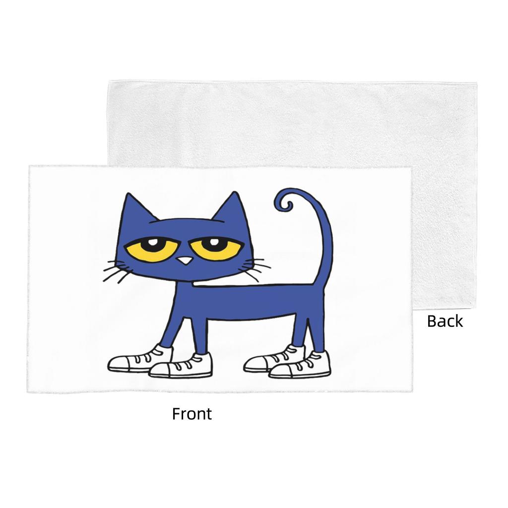 Pete the Cat I Love My White Shoes Soft Face Towel Quick Dry Pool Bath Cotton Towels Breathable