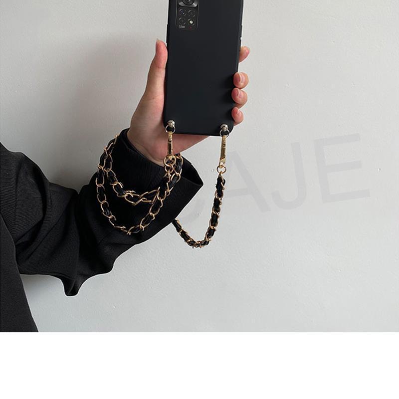 Чехол-цепочка через плечо с ремешком на шею из кожи для Redmi Note 13 Pro Plus 12 Pro 4G 5G 12 Turbo 11 10 10s 11s Мягкий силиконовый противоударный чехол