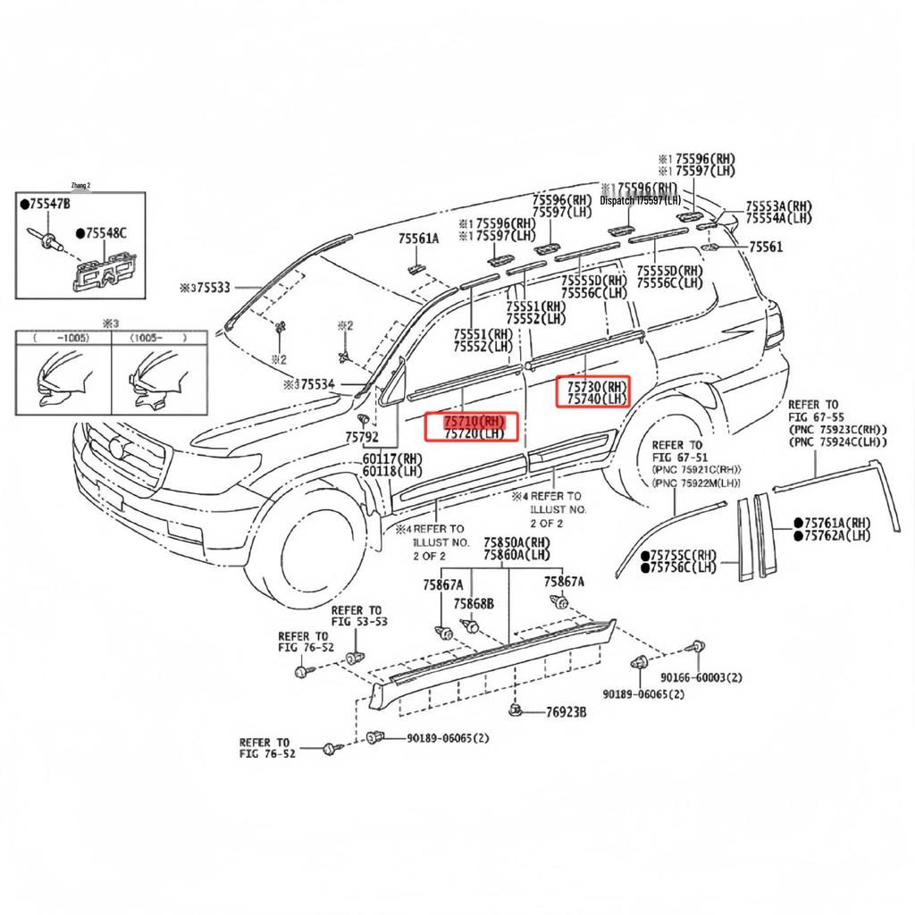 Toyota Land Cruiser LC200 2007-2016 Внешний уплотнитель окна