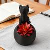 Черный кот кашпо фигурка животного суккуленты травы горшок для комнатных и уличных растений цветочный горшок контейнер дом