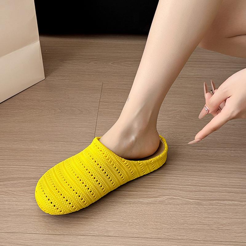 Ретро ниша плетеная сумка головные уборы полутапочки женская верхняя одежда летняя ленивая одна педаль удобная мягкая подошва квадратная голова muller обувь