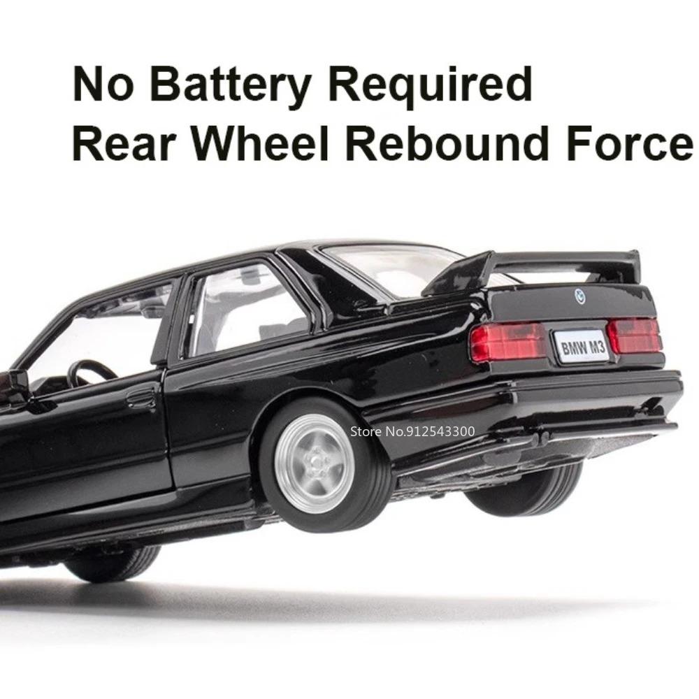 1/36 BMW M3 1987 литые игрушки модель автомобиля металлические литые игрушечные транспортные средства подлинные изысканный интерьер инерционный 2 двери открываются детский подарок