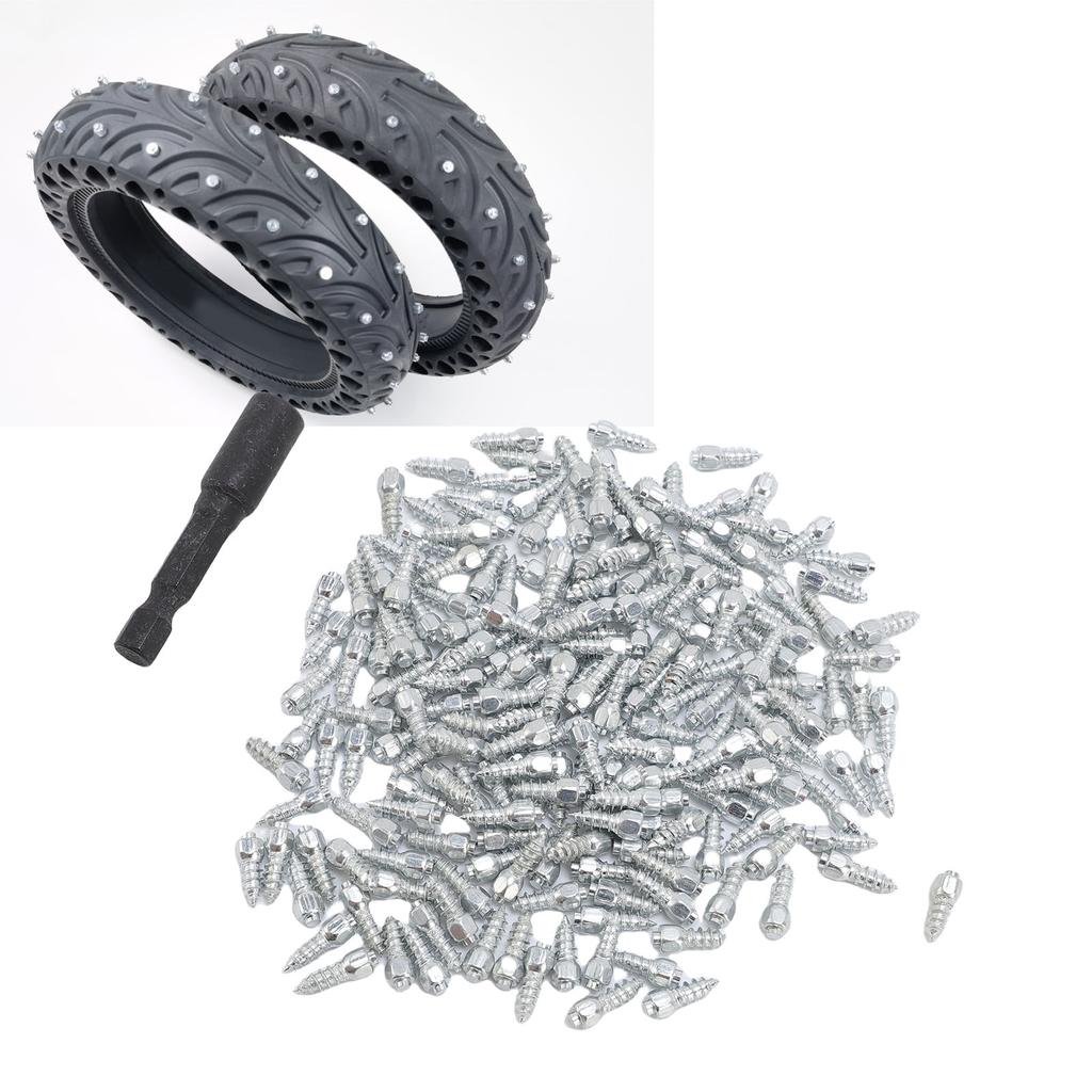 Screw in Tire Studs Anti Slip Anti Abrasive Robust Snow Tire Spikes 12mm Steel with Installation Tool for Motorcycle