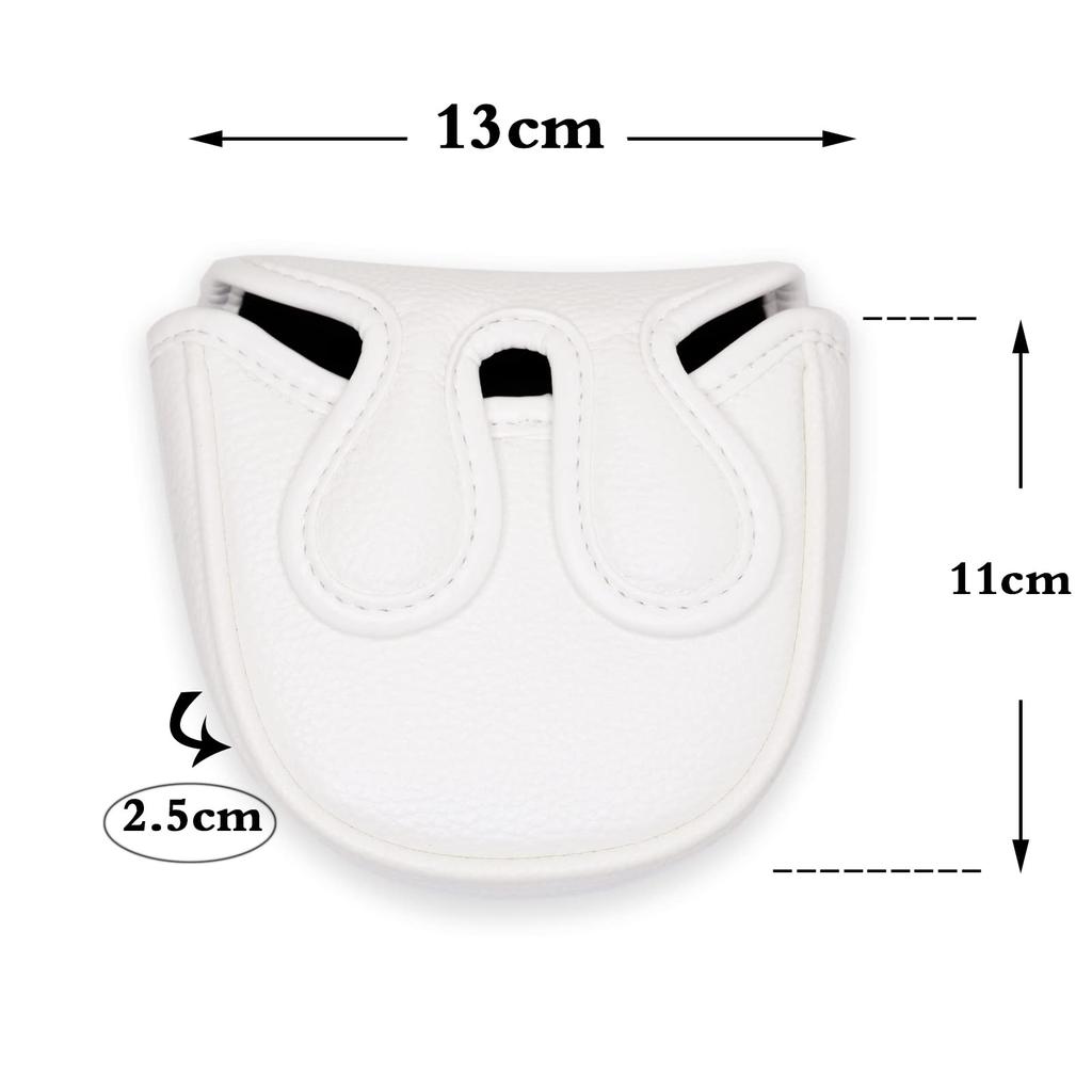 Чехол для клюшки Lamb Golf, чехол для головки молотка, совместимый с центральным валом, магнитное закрытие (Молочно-белый)