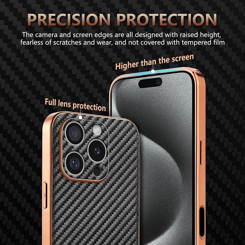 Для iPhone 16 15 14 13 12 11 Pro Max Роскошные кожаные чехлы для телефонов с узором из углеродного волокна для iPhone 16 Pro Защитная задняя крышка