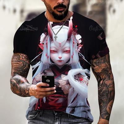 Японские футболки с рисунком «Женщины-кошки», крутые мужские и женские футболки с принтом в классическом классическом художественном стиле, модные свободные топы с круглым вырезом и короткими рукавами