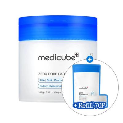 Набор пэдов Zero Pore Pad 2.0(70P + Заправка 70P) – Корейские отшелушивающие тонер-пэды с салициловой кислотой, молочной кислотой и центеллой