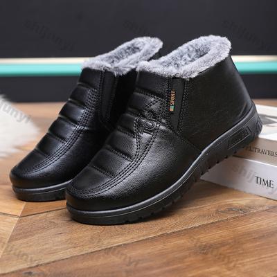 Женская обувь Ботильоны 2024 Зимние теплые хлопковые ботинки Плюшевые зимние ботинки Нескользящие водонепроницаемые удобные нескользящие уличные ботинки