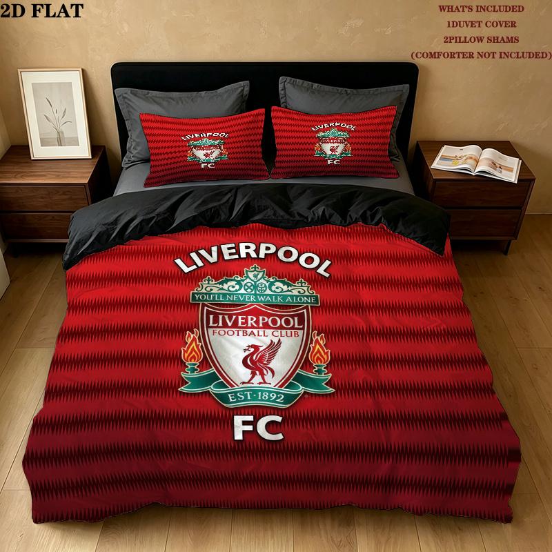 Liverpool Pattern Bedding Quilt Set Home Decoration Gift (1 * duvet cover + 2 * pillowcase without core)