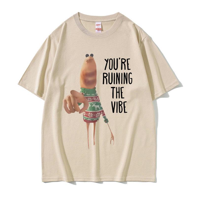 2025 Summer Youre Ruining The Vibe Marcus The Worm Funny Meme Tshirt I Dont Like This Rock 100 Pure Cotton Printed Tshirt