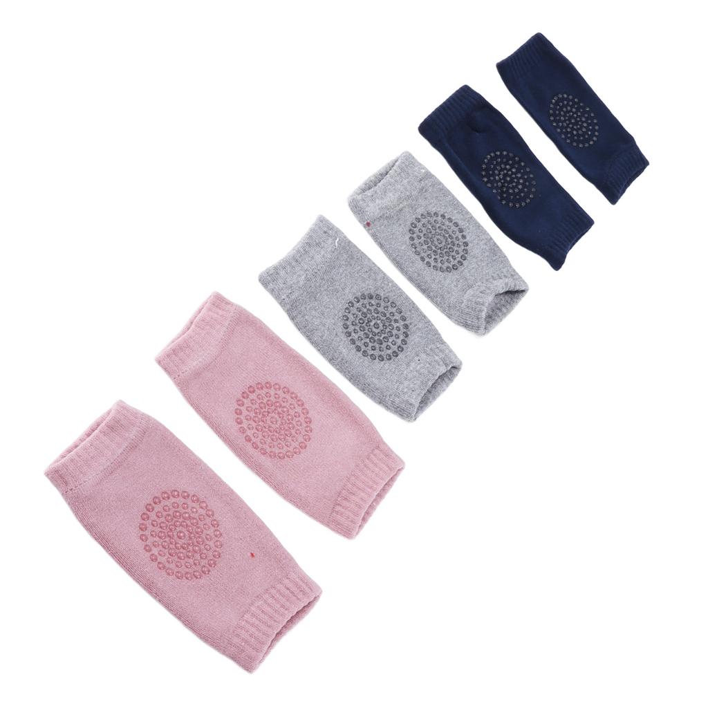 3 пары детских наколенников из гребенного хлопка, унисекс, для ползания младенцев, противоскользящие наколенники-протекторы