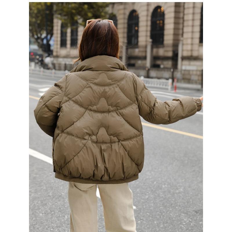 Стильная и утягивающая куртка из хлопкового пуха для миниатюрных женщин, легкая и теплая, воротник-стойка