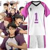 Костюм для волейбола Академии Шираторидза из Haikyuu Удобная летняя спортивная одежда