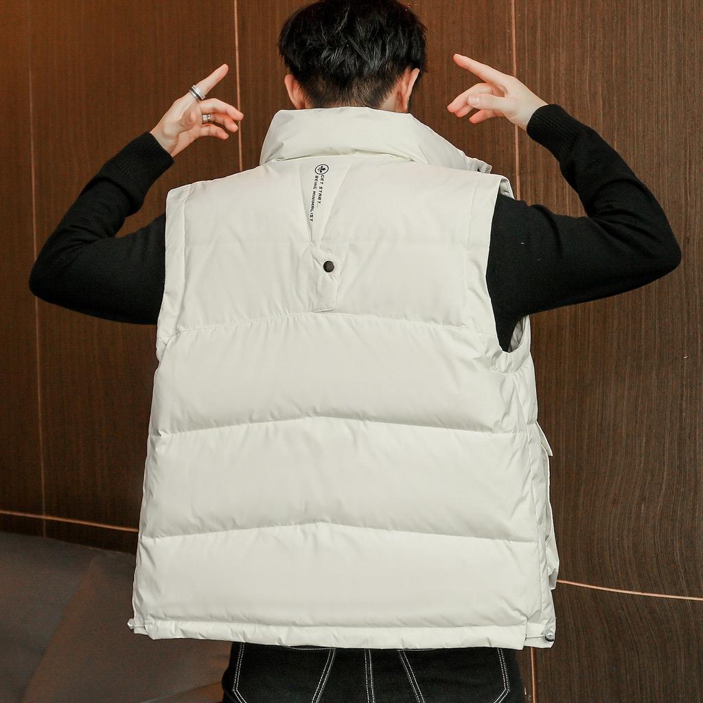 Men's Winter Warm Stand Collar Down Vest Jacket Coat Large Size Thicken Puffer Waistcoat