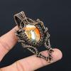 Multi Copper Spiny Oyster Gemstone Handmade Copper Wire Wrap Pendant For Women