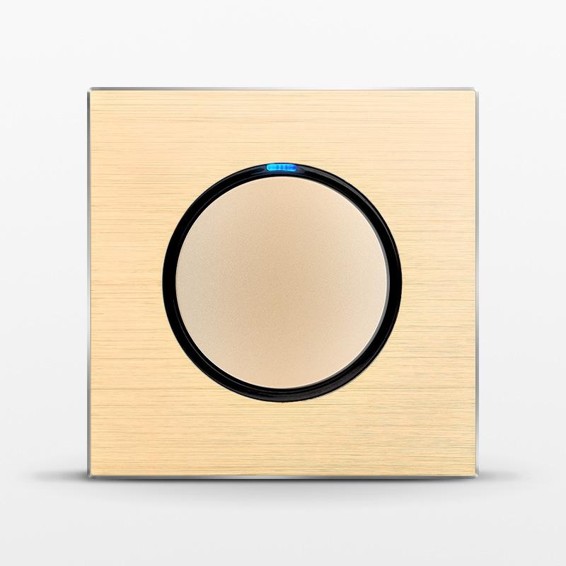 86 тип 1 2 3 4-клавишный 12-позиционный светодиодный индикаторный выключатель из алюминиевого сплава, универсальная роскошная настенная двойная розетка ЕС Франция Великобритания