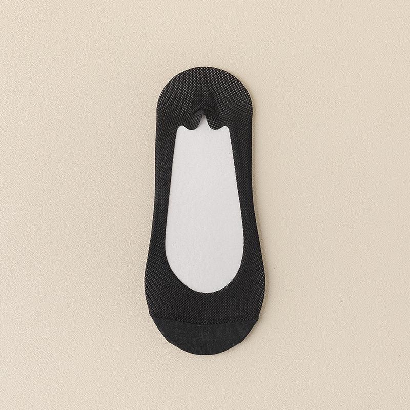 Женские нескользящие носки-лодочки из ледяного шелка с низким вырезом – Летние тонкие, невидимые, из чистого хлопка, короткий стиль