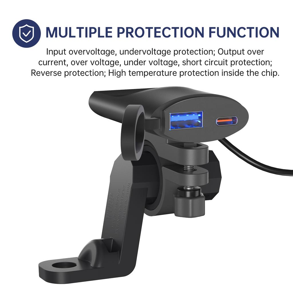 QC3.0 USB зарядное устройство для мотоцикла 30 Вт USB-C зарядное устройство IP67 водонепроницаемый GPS кронштейн для крепления на руль зарядное устройство для мотоцикла зарядное устройство для телефона