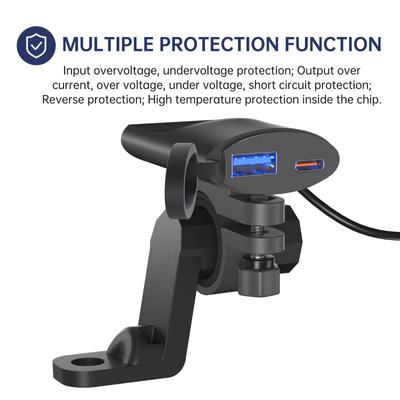 Зарядное устройство для телефона для мотоцикла, двойной USB AC, быстрая зарядка 3,0, USB-зарядное устройство для мотоцикла, интеллектуальная мощность