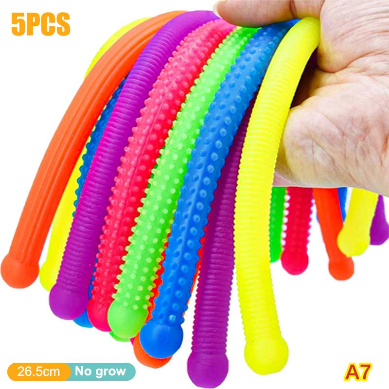 Elastic Stretchy Noodles Fidget Toys 6PCS Sensory String Decompression Fun For School Classroom Children Activity