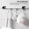 2Pcs Curtain Rod Holder Hook Self-Adhesive Nail-Free Curtain Clamp Hooks Kitchen Bathroom Adjustable Wall Hanging Rack Holder