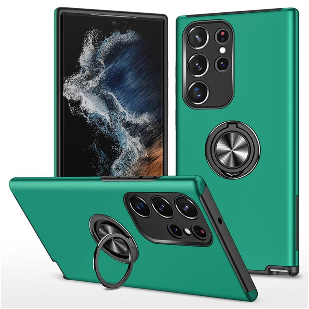 For Samsung Galaxy S25 Ultra Case PC+TPU Phone Cover with Rotatable Ring Holder
